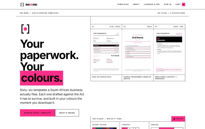 Ink Wink document templates
