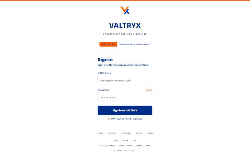 VALTRYX procurement platform